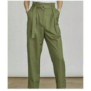 Elizabeth & James Paper Bag High Waist Belted Cuffed Pleated Ankle Pant Size 12